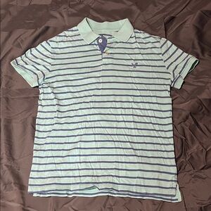 Boys/Men Striped Polo Shirt - Light Green and Blue